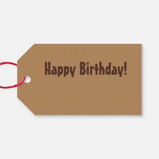 Chocolate Birthday Cake Frosting Cadeaulabel (Achterkant Horizontaal)