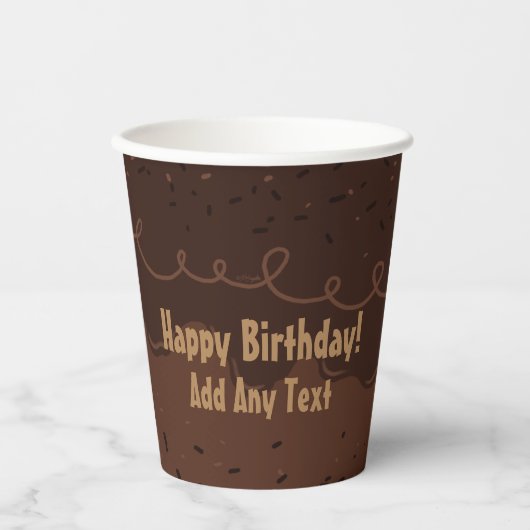 Chocolate Birthday Cake Frosting Papieren Bekers (Voorkant)