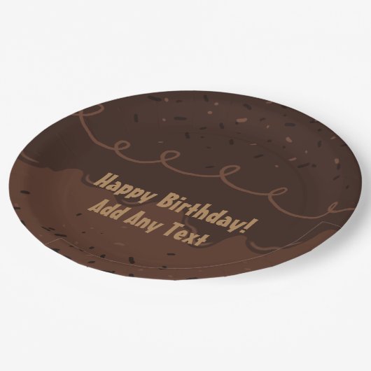 Chocolate Birthday Cake Frosting Papieren Bordje (Gekanteld)