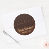 Chocolate Birthday Cake Frosting Ronde Sticker (Envelop)