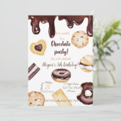 Chocolate Birthday Invitation Kaart (Staand voorkant)
