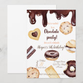 Chocolate Birthday Invitation Kaart (Voorkant / Achterkant)