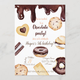 Chocolate Birthday Invitation Kaart