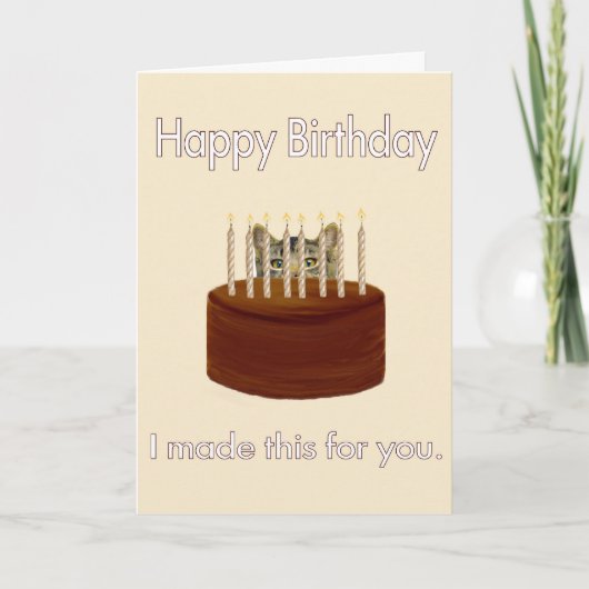 Chocolate Birthday kat Kaart (Voorkant)