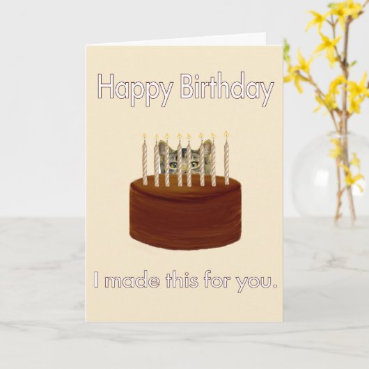 Chocolate Birthday kat Kaart (Gele Bloem)