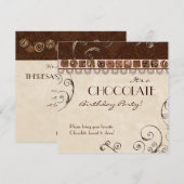 Chocolate Birthday Party Invitation Kaart (Voorkant / Achterkant)