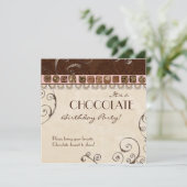 Chocolate Birthday Party Invitation Kaart (Staand voorkant)