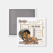 Chocolate Bits Almonds Typografie Collage Foto Magneet (Voorkant / Achterkant)