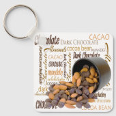 Chocolate Bits Nuts Typography Word Cloud Sleutelhanger (Voorkant)