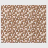 Chocolate Blush Pink Cream Hearts Valentine's Day Cadeaupapier (Vlak)