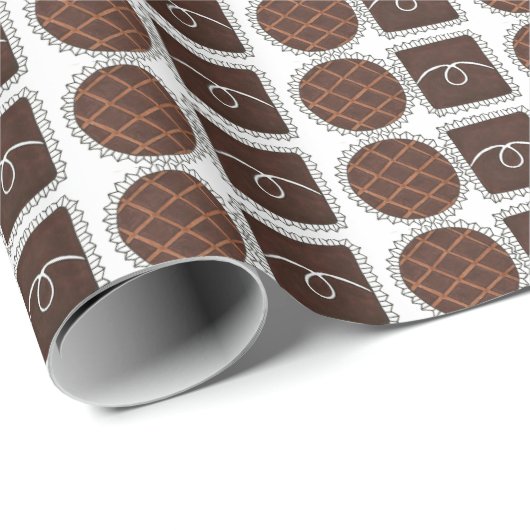 Chocolate Bon Bon Snoep Chocoholic Chocolatier Cadeaupapier (Rol Hoek)