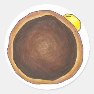 Chocolate Boston Cream Donut Doughnut Bakery Ronde Sticker