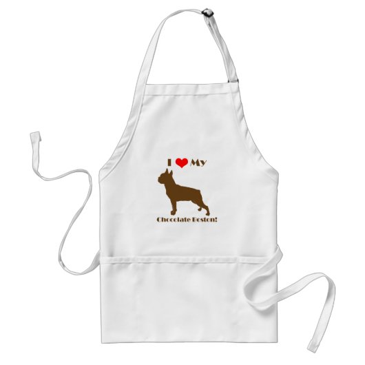 Chocolate Boston Terrier Apron Standaard Schort (Voorkant)