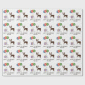 Chocolate Boston Terrier Cartoon Dog - Birthday Cadeaupapier (Vlak)