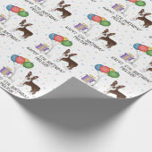 Chocolate Boston Terrier Cartoon Dog - Birthday Cadeaupapier (Hoek)