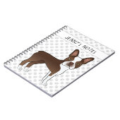Chocolate Boston Terrier Cute Cartoon Dog & Text Notitieboek (Linkerzijde)