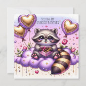 Chocolate Box Raccoon Valentijnse Kaart (Voorkant)