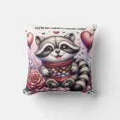 Chocolate Box Snuggle Raccoon Valentijns Kussen (Voorkant)