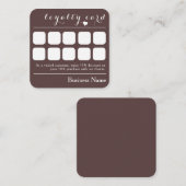 CHOCOLATE BROWN 10 PUNCH BUSINESS LOYALITEIT KAART VIERKANTE VISITEKAARTJE (Voorkant / Achterkant)