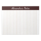 Chocolate Brown 8.5x11 Letter (links) Verticale na Notitieblok (Voorkant)