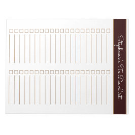 Chocolate Brown 8.5x11 Two Column Checklist Notitieblok