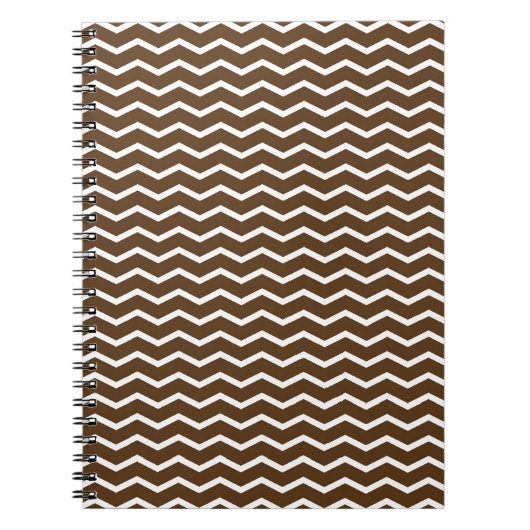 Chocolate Brown and White Chevron Pt68 Notitieboek (Voorkant)