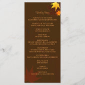 Chocolate Brown Autumn Wedding Programme Programmakaart (Achterkant)