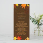 Chocolate Brown Autumn Wedding Programme Programmakaart (Staand voorkant)