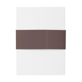 Chocolate Brown Basic Suite Wedding Uitnodigingen Wikkel (Achterkant Voorbeeld)