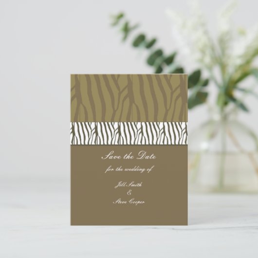 Chocolate Brown bewaart de datum Save The Date (Staand voorkant)