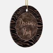 Chocolate Brown Black Zebra Blush Glitter Dream Keramisch Ornament (Rechts)