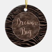 Chocolate Brown Black Zebra Blush Glitter Dream Keramisch Ornament (Voorkant)