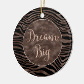 Chocolate Brown Black Zebra Blush Glitter Dream Keramisch Ornament (Links)