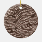 Chocolate Brown Black Zebra Blush Glitter Dream Keramisch Ornament (Achterkant)