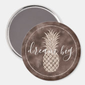 Chocolate Brown Blush Glitter Pineappel Magneet (Voorkant / Achterkant)
