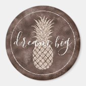 Chocolate Brown Blush Glitter Pineappel Magneet (Voorkant)