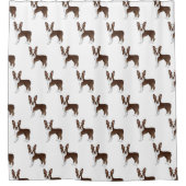 Chocolate Brown Boston Terrier Cartoon Dog Pattern Douchegordijn (Voorkant)