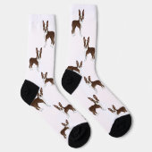 Chocolate Brown Boston Terrier Cartoon Dog Pattern Sokken (Rechts)