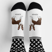 Chocolate Brown Boston Terrier met naam en poten Sokken (Top)