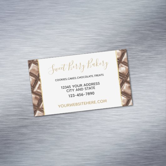 Chocolate Brown Candy Bar Magnetisch Visitekaartje (Voorbeeld)