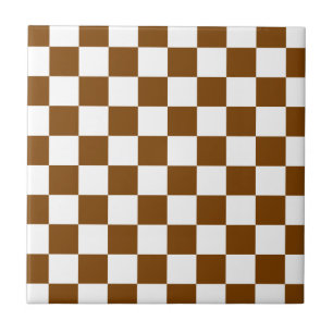 Chocolate Brown Checks Tegeltje