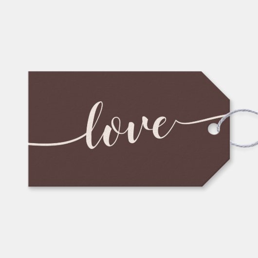 Chocolate Brown Cheers Simple Love Cadeaulabel (Voorkant (Horizontaal))