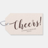 Chocolate Brown Cheers Simple Love Cadeaulabel (Achterkant Horizontaal)