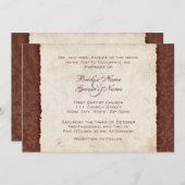 Chocolate Brown Country Weddenschap Kaart (Voorkant / Achterkant)