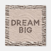 Chocolate Brown Cream Blush Zebra Glitter Dream Ma Magneet (Voorkant)