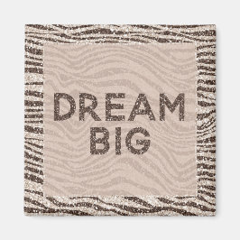Chocolate Brown Cream Blush Zebra Glitter Dream Ma Magneet