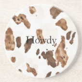 Chocolate Brown Cream Cow Print Zandsteen Onderzetter (Voorkant)