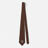Chocolate Brown Custom Monogram Wedding Groomsmen Stropdas (Voorkant)