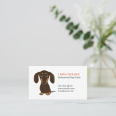 Chocolate Brown Dachshund | Cute Doxie Cartoon Dog Visitekaartje (Staand voorkant)