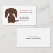 Chocolate Brown Dachshund | Cute Doxie Cartoon Dog Visitekaartje (Voorkant / Achterkant)